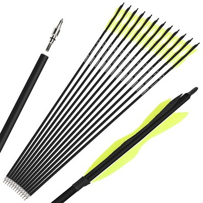 30Zoll Carbonpfeile Naturfedern SP500 Bogenschießen Compound Recurve Bogen Jagd