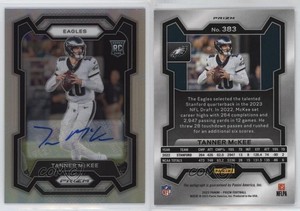 2023 Panini Prizm Rookies Silver Prizm Auto Tanner McKee #383 Rookie Auto RC