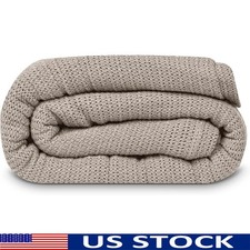 Extra Fluffy Cotton Leno Weave Blanket Cozy Thermal Blanket Home Hospital New