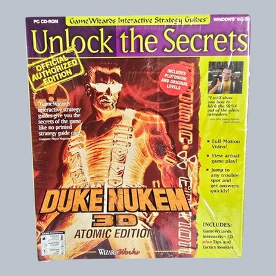 Duke Nukem 3D Atomic Edition GameWizards Unlock the Secrets PC Big Box SEALED!