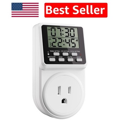 Programmable 24-Hour Digital Timer Plug - Save Energy & Protect Electronics