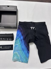Men's TYR Venzo Battle Born - Black Blue -  Size 27 - Tried 1 - Box/Pouch/Like N