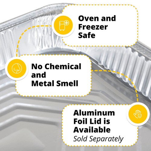 Half-Size Aluminum Steam Table Pans Shallow 13"X11"X1.5"(pack of 10) Disposable - Picture 4 of 7