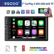 7" Double Din Car Stereo Radio Apple CarPlay/Android Auto Mirror Link MP5 Player
