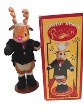 Vintage Dancing Musical Rudolph The Red Nose Reindeer w/ Box Tested  Works 1977