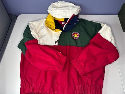 Tommy Hilfiger Sailing Gear Colorblock Hoodie Vintage Jacket Sz XL 90s VTG