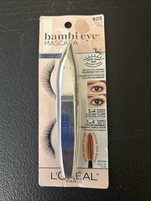#406 L'OREAL PARIS Bambi Eye Mascara Waterproof Hydrofuge Black NEW