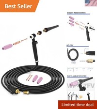 Complete TIG Welding Torch Set - 13FT Cable, Collets, Cups  Flexible Design