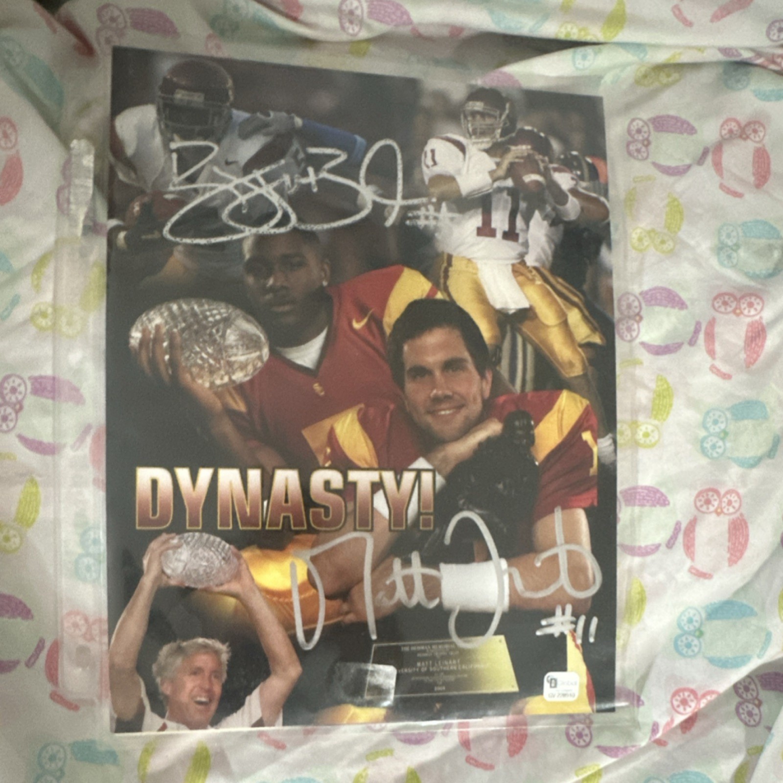 Reggie bush Matt Leinart Autographed Signed USC Trojans Autograph Football Photo w authentic 