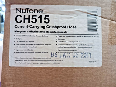 NuTone CH515 Central Vacuum Current-Carrying Crushproof Hose, 30 Ft.