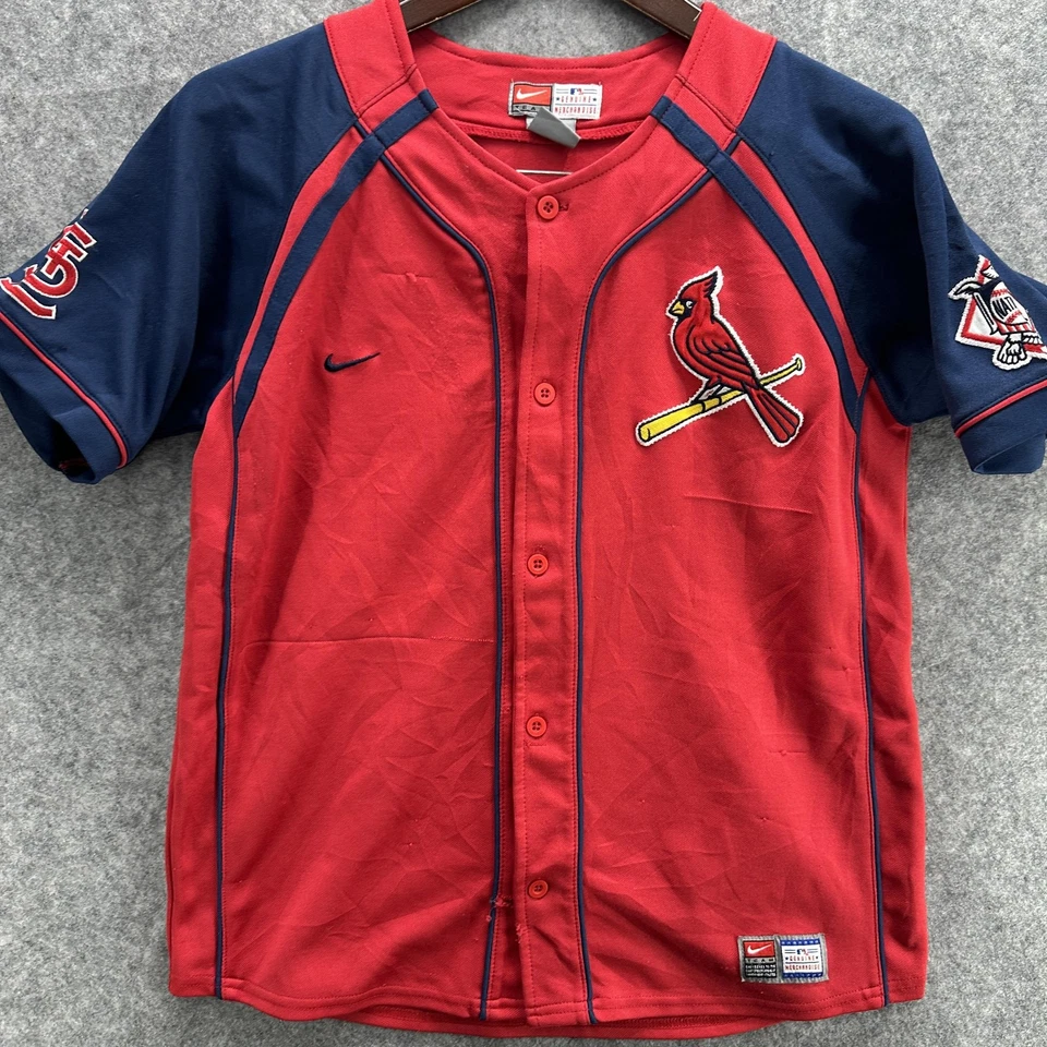 Camiseta St. Louis Cardinals juvenil grande vermelha marinha liga principal de beisebol Nike Team Pujols 5 - Imagem 3 de 4