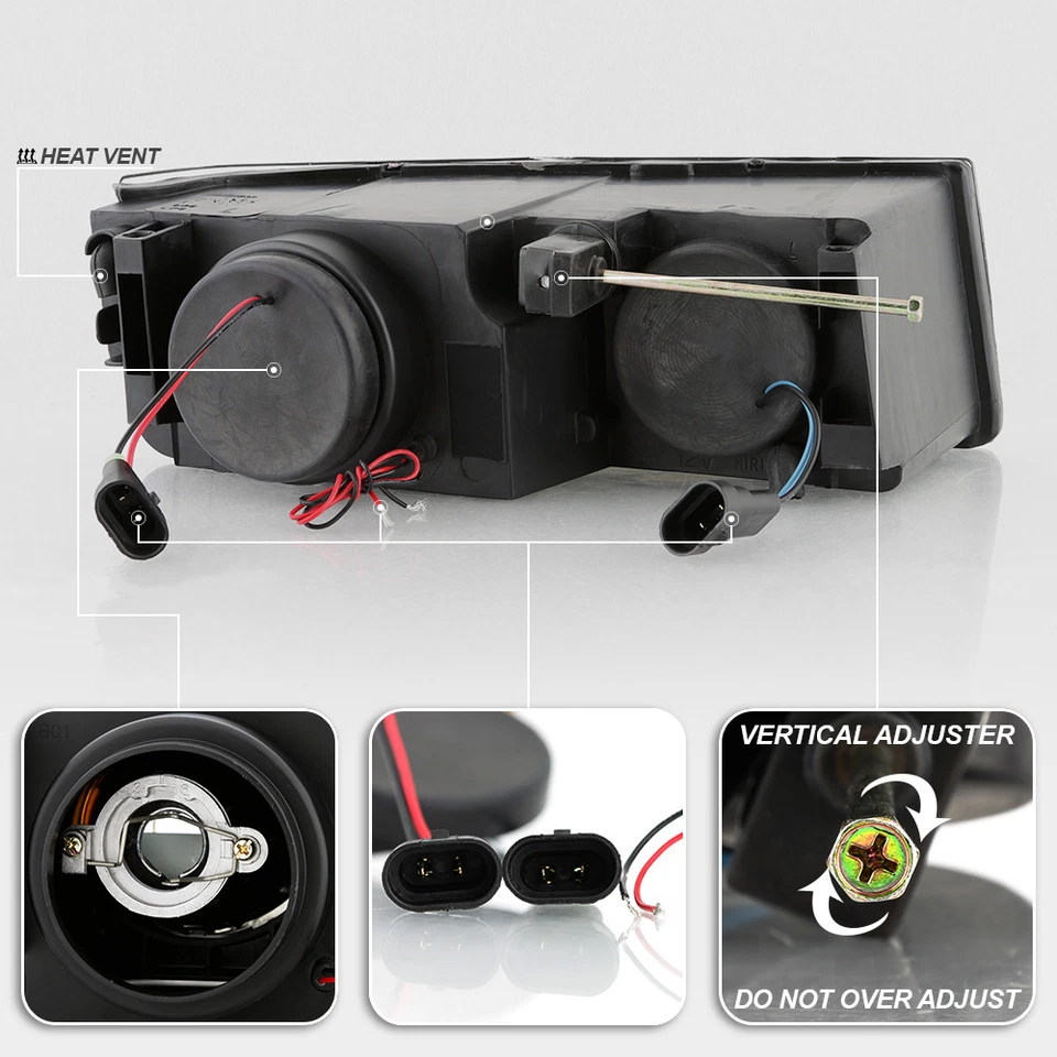 2002-2006 Chevy Avalanche 1500 LED Halo Projector Headlights+Bumper Signal Lamps - Image 3 of 4