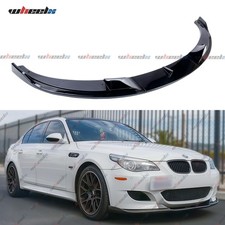 FOR BMW E60 E61 M5 GLOSS BLACK FRONT BUMPER SPLITTER SPOILER LIP WING 2004-2010
