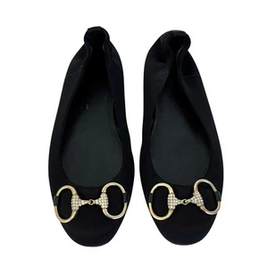 Chaussures ballerines noires à enfiler Gucci Horsebit satin pointure 36 (US 6)