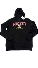 NWT Disney Mickey Mouse Hoodie Unisex Small BLACK PULLOVER Sweatshirt NWT