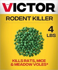 Victor Rat Poisoning for Inside  Outside Use - Kills Rats, Mice, 4 lb, Green