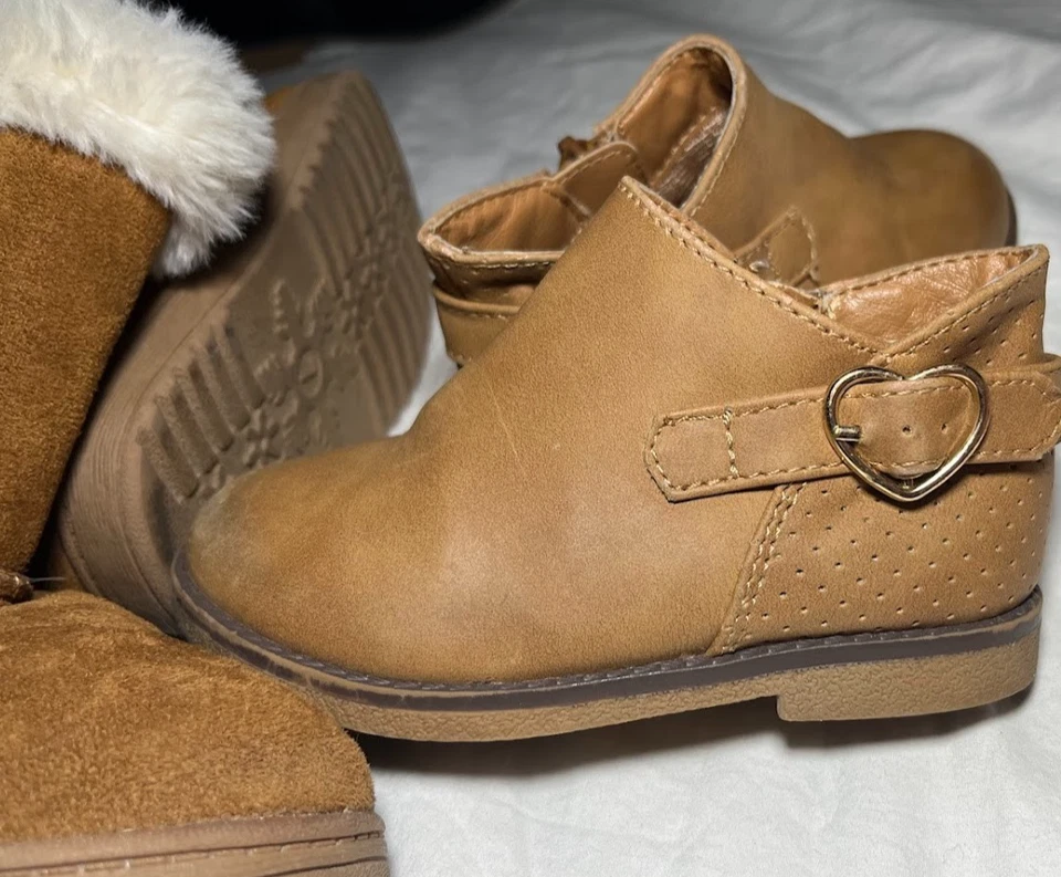 Lote de botas cortas altas Jumping Beans para niños talla 6 7 marrón Foto 2 de 4