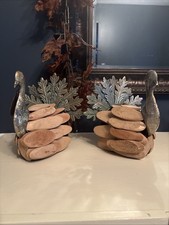 Thanksgiving Driftwood Metal Turkey Tabletop Decoration Set