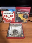 Resistance 1, 2 & 3 Trilogy Complete Collection PlayStation 3 PS3 Bundle Lot