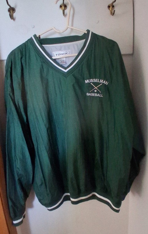 VTG Tonix Green Musselman Baseball Pullover Jacket - Mens Size XL