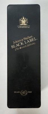 VTG Johnnie Walker Black Label 12 Year Scotch Whiskey Collector Tin Metal Box