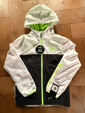 NWT Hurley white, black lime Youth M lightweight water resistant windbreaker