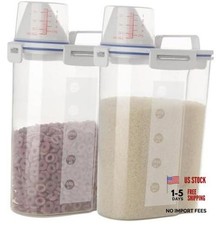 2 Pcs 5.5 LB Rice Storage Container, Airtight Cereal Flour Dispenser 2 Pack
