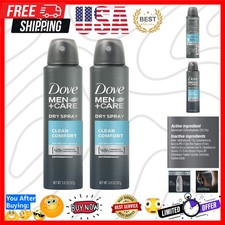 Men  Care Dry Spray antitranspirante, Clean Comfort 3,8 oz 2 Pack
