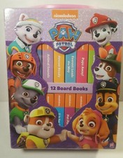 Nickelodeon Paw Patrol 12 Mini Board Books in Carrying Case - NEW