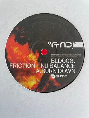 DJ Friction + Nu Balance - Burn Down / Turmoil 12  Drum & Bass Jungle Vinyl 2003