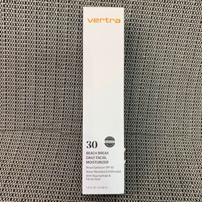 Vertra Beach Break Daily Facial Moisturizer 30 SPF water resistant 1.6 fl oz