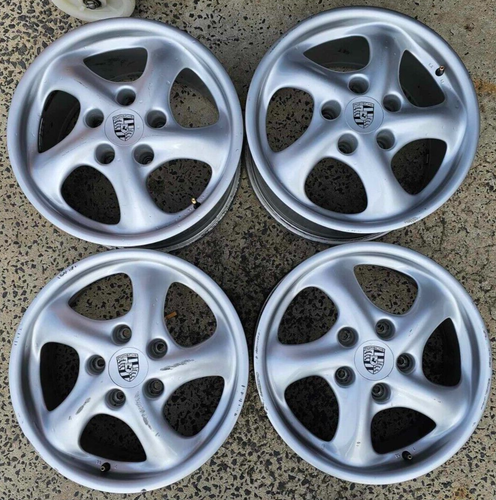 4x 17" Genuine Porsche 996 Oem Wheels Staggered Suit 996- 17x7/8.5 5/130 55P