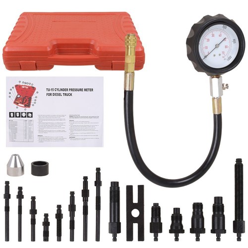 17pc Diesel Engine Compression Pressure Tester Injector Glowplug Valves Piston - Picture 5 of 13