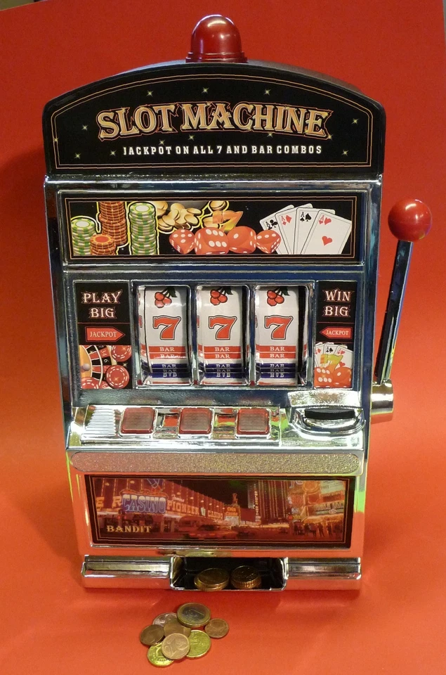 XL SLOTMACHINE Geld-Spielautomat Einarmiger Bandit Spardose Sparschwein 69-1219 - Bild 3 von 4