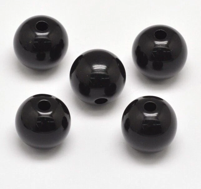 1000 pcs Small 4mm Black Acrylic Spacer Beads - Image 3 of 4