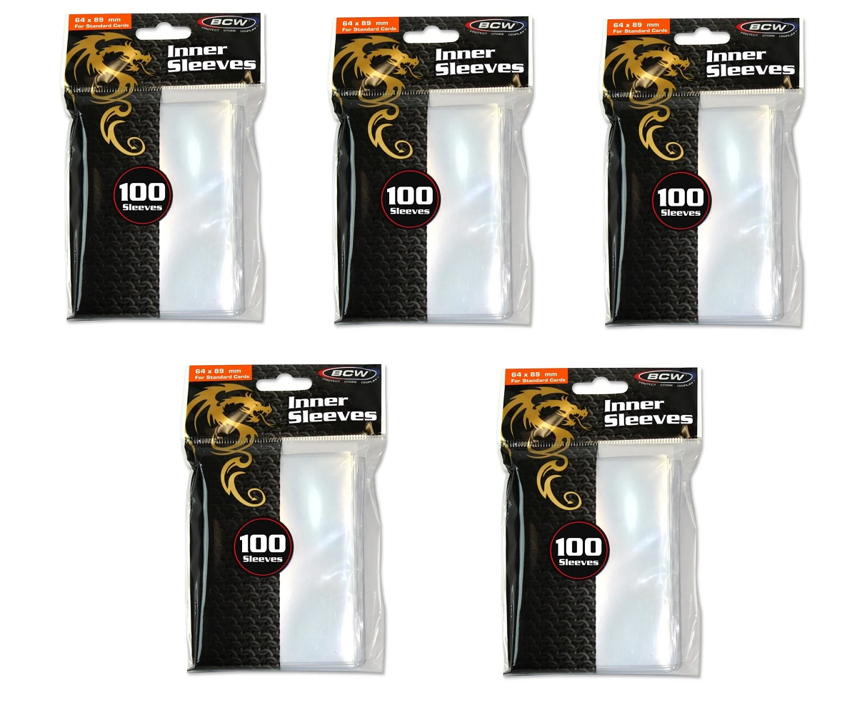 (500) BCW Standard Inner Card Sleeves 64x89mm Fits Inside Standard Sleeves (500) BCW Standard Inner Card Sleeves 64x89mm Fits Inside Standard Sleeves