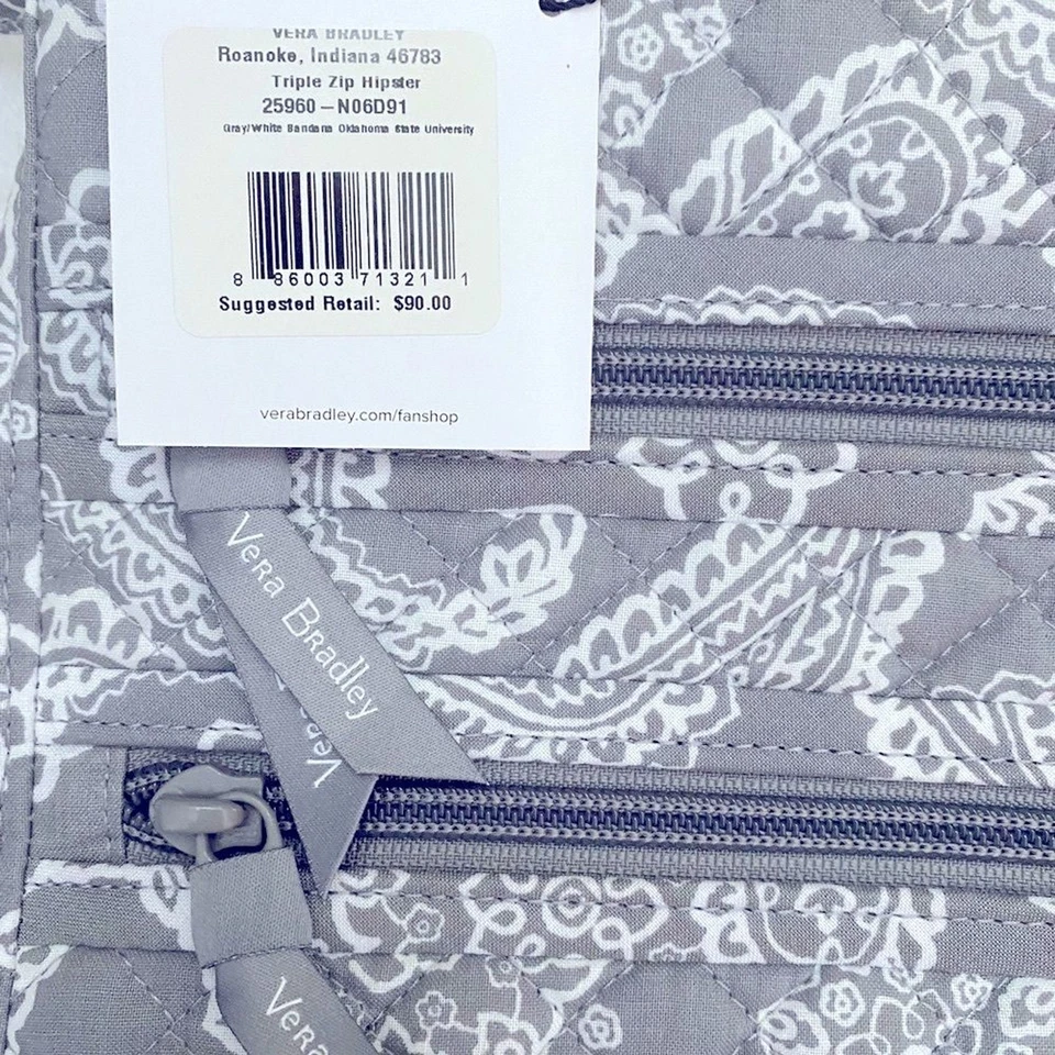 Bandolera TCU Vera Bradley Triple Cremallera Hipster Nueva con Etiquetas Foto 3 de 4