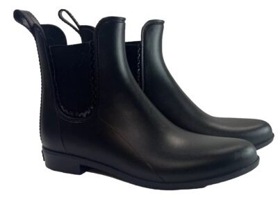 Jack Rogers Women's Sallie Chelsea Rain Boot Size Black Rubber Pull On  Comfy