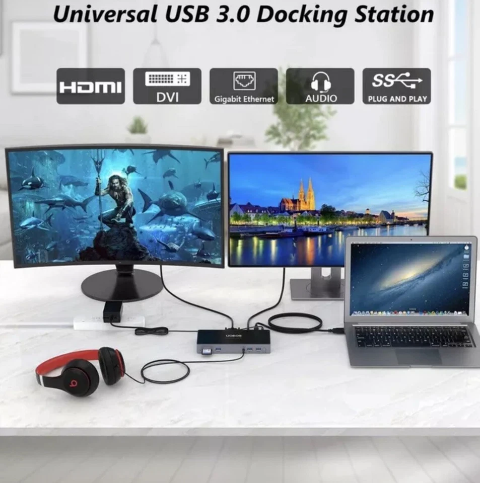 Universal USB Laptop Docking Station with DisplayLink - Image 4 of 4