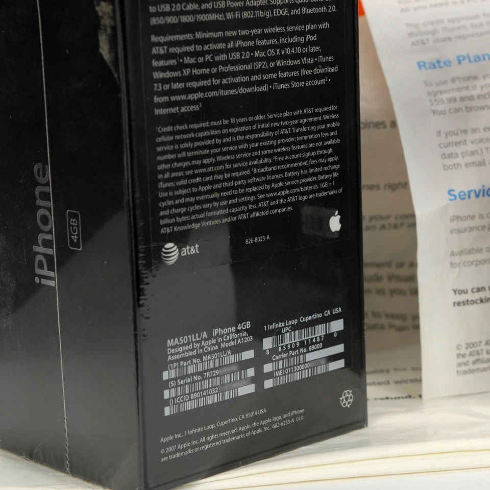 Apple iPhone 2G 4GB - w/ Headset & AT&T Retail Bag New Sealed in Box 2007 - Image 4 of 4