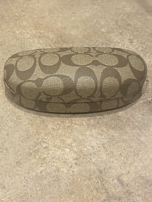 Coach Brown Signature Monogram Hard Sunglasses Case ONLY COACH Signature Monogram Brown Hard Clamshell Sunglasses Eye  main image 2