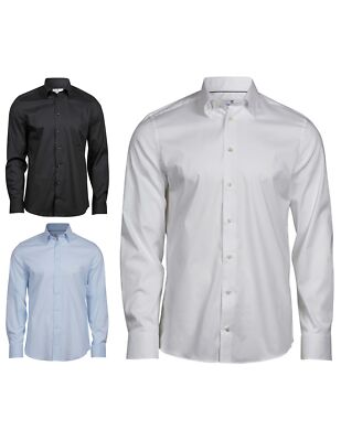 Tee Jays Herren Langarmhemd Hemd Stretch Shirt S-3XL Übergröße