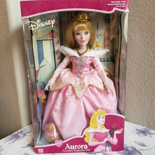 Disney Princess Aurora Brass Key Keepsake Porcelain Doll 2002 for sale