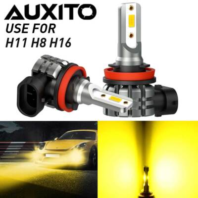 YELLOW LED Fog Light Bulbs H11 High Power 200W Lamps 3000K Foglight Bulbs H8 Kit