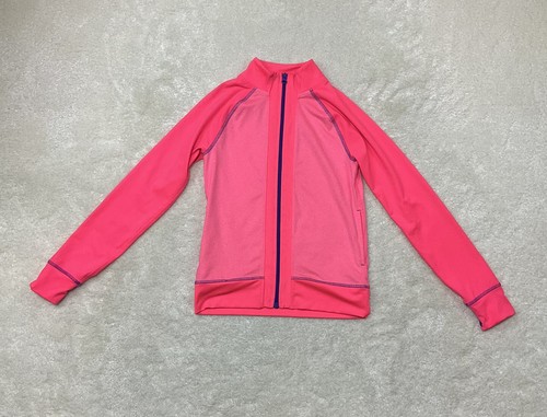 So Girls Size 12 Long Sleeve Zip Up Bright Pink Activewear Track Jacket
