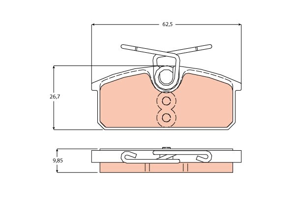 TRW GDB2165 Brake Pad Set, disc brake for RENAULT