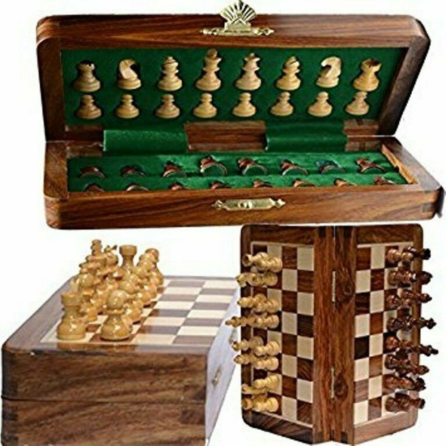 Travel Pocket Chess Set Staunton 7 X 7 Inch Folding Game