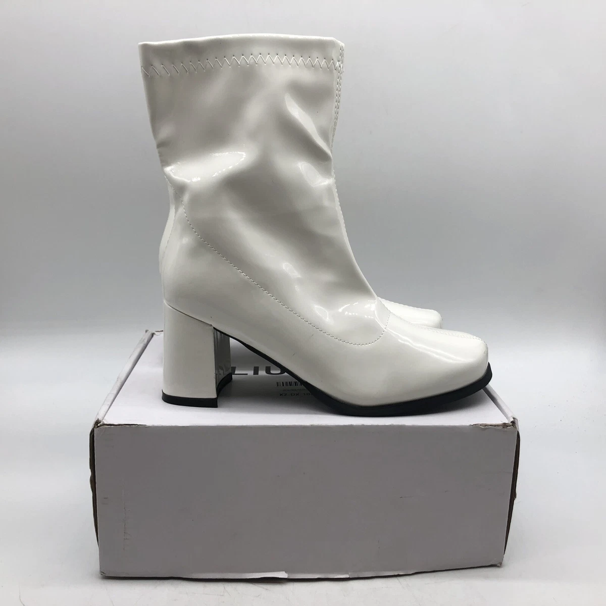 White boots mid calf cheap