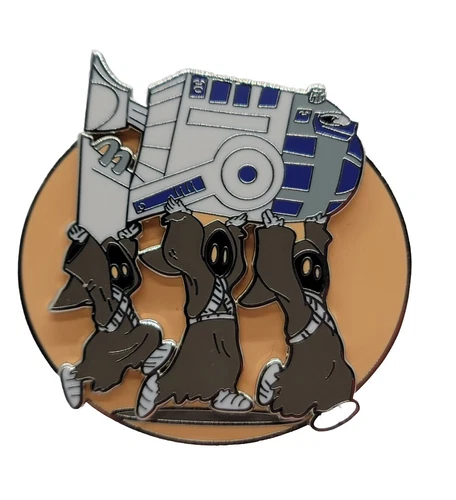 Disney Pin 2023 Star Wars A New Hope Cartoon Jawas Carrying Droid R2-D2 #159964
