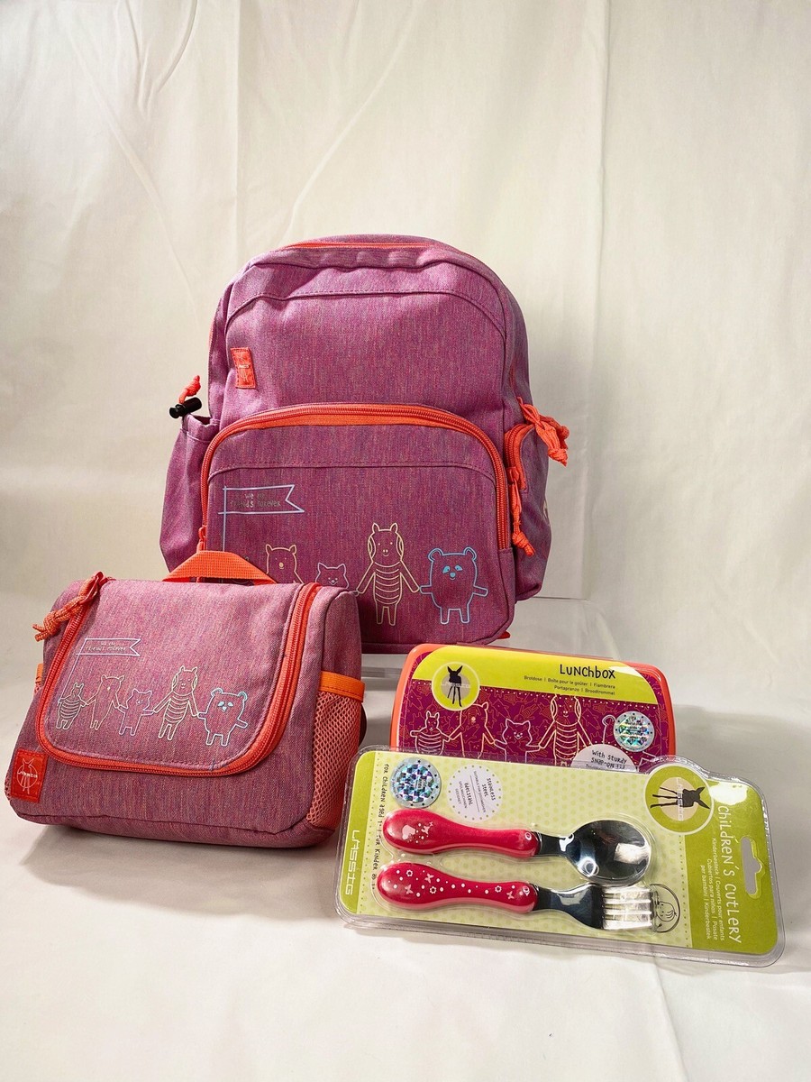 Lassig Back to School Pink Bundle - Backpack, Wash Bag, Lunchbox